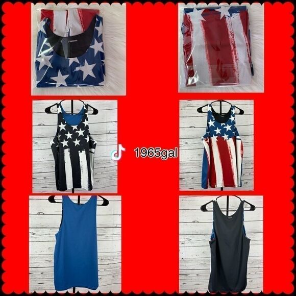 Stars and Stripes Pattern Tank Top Reversible - Picture 3 of 13